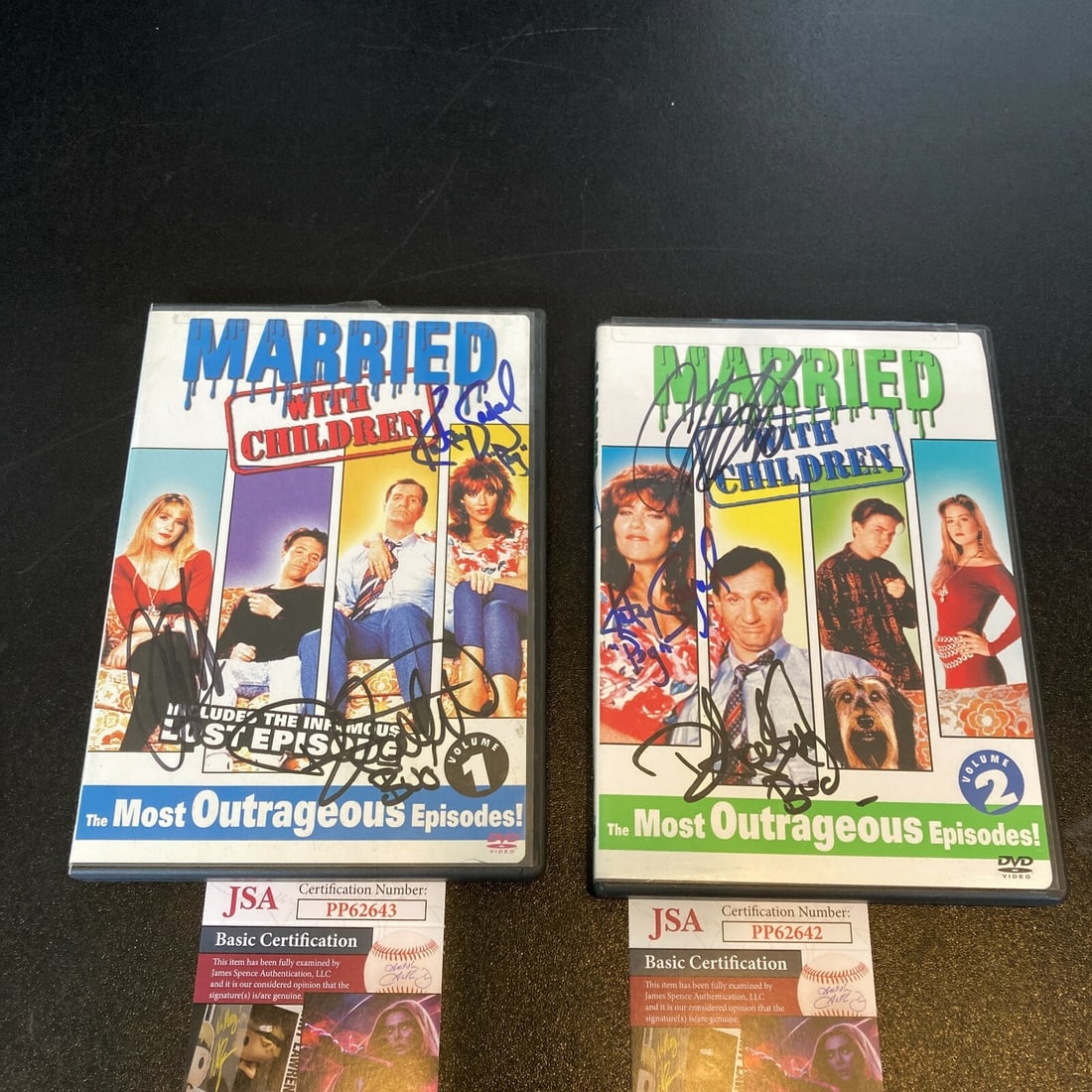Married With Children Signed DVDs Set by Cast JSA Authenticated: Married With Children Signed DVDs Set by Cast JSA Authenticated This listing features two original autographed DVDs of the classic series "Married With Children," each signed by cast members Katey Sag