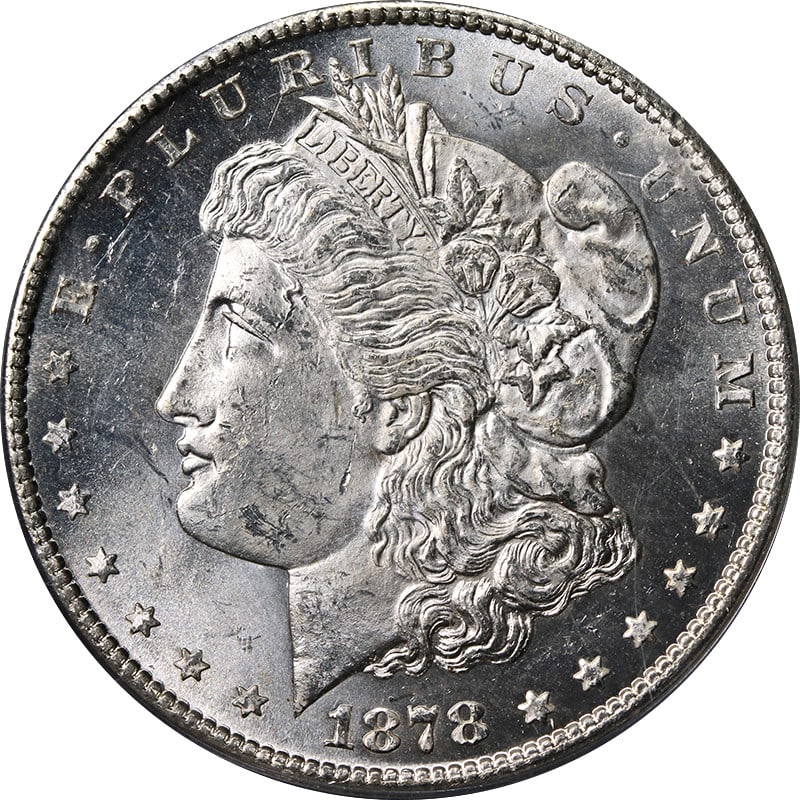 PCGS MS64 1878-S Morgan Dollar Silver Coin With Exceptional Luster: PCGS MS64 1878-S Morgan Dollar Silver Coin With Exceptional Luster This stunning 1878-S Morgan Silver Dollar is graded MS64 by PCGS, showcasing exceptional eye appeal, fantastic luster, and a strong s