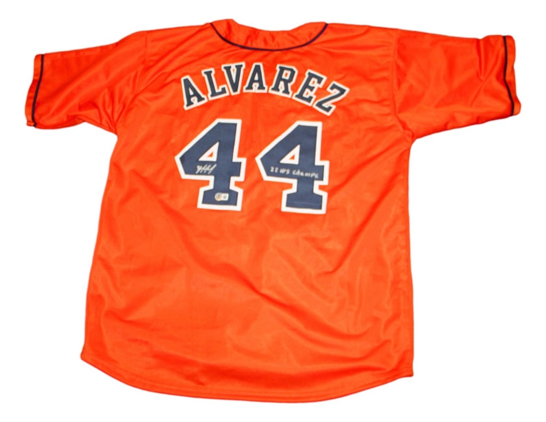Houston Orange Jersey Signed by Yordan Alvarez with Inscription Beckett Authenticated (1 of 3)