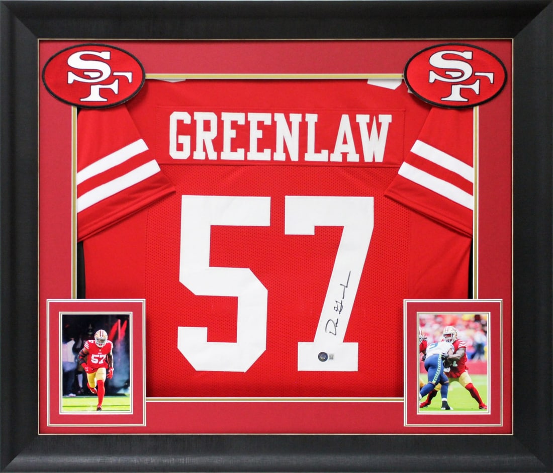 Dre Greenlaw Signed Red Pro Style Framed Jersey BAS Witnessed San Francisco 49ers (1 of 2)