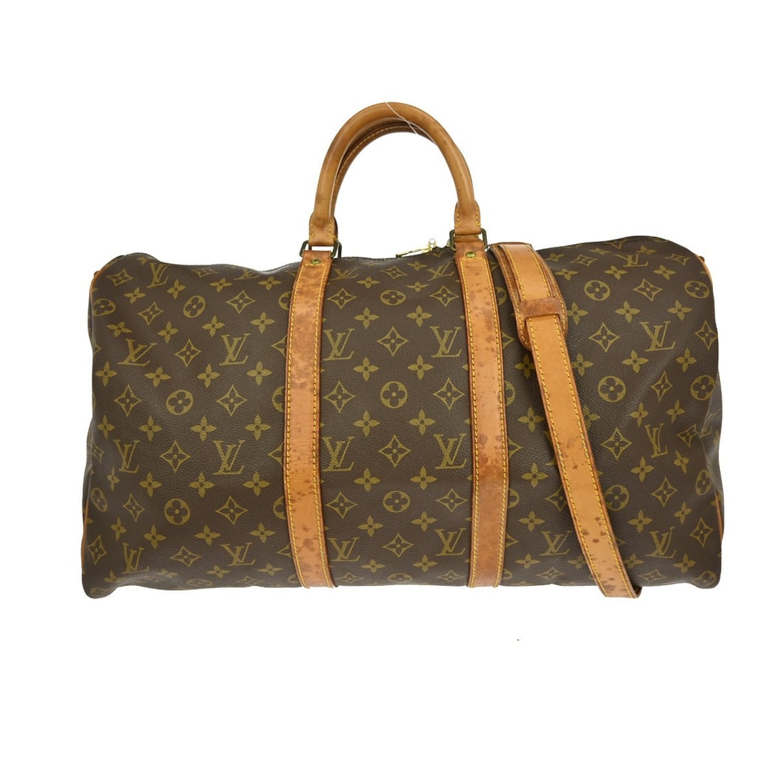 Louis Vuitton Keepall Bandouliere 50 Monogram Canvas Large Travel Bag M41416: Louis Vuitton Keepall Bandouliere 50 Monogram Canvas Large Travel Bag M41416 This is a vintage Louis Vuitton Keepall Bandouliere 50 handbag featuring the iconic monogram canvas exterior. The bag is de