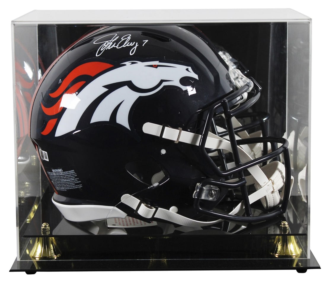 John Elway Autographed Full Size Speed Proline Helmet with Display Case BAS Witnessed: John Elway Autographed Full Size Speed Proline Helmet with Display Case BAS Witnessed This full-size Speed Proline helmet is a remarkable collectible, personally signed by the legendary John Elway of 