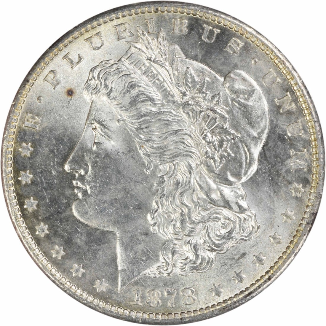 Uncirculated 1878 S Morgan Dollar Silver Coin Brilliant Uncertified: Uncirculated 1878 S Morgan Dollar Silver Coin Brilliant Uncertified This is an uncirculated 1878-S Morgan Silver Dollar with Brilliant Uncirculated (BU) grade. The coin is composed of silver and was m