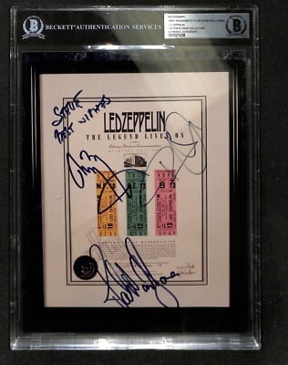 Led Zeppelin Signed 8x10 Photo by Page Plant Jones BAS Authenticated (1 of 2)