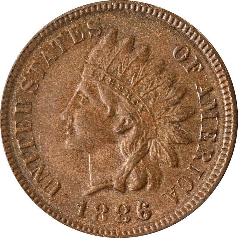 1886 Indian Cent Type 1 Copper Coin Circulated Uncertified (1 of 2)