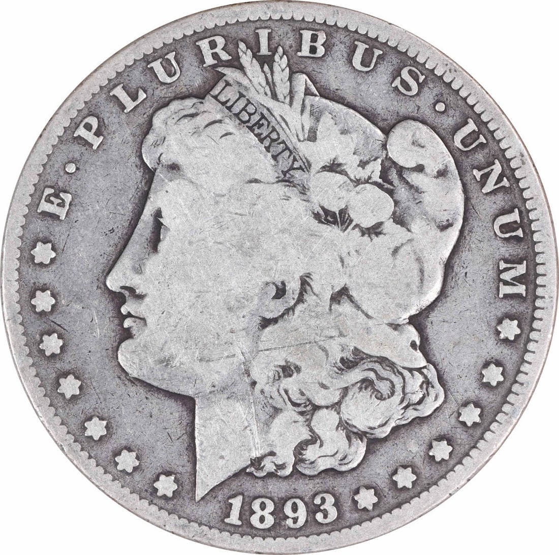 Carson City 1893 Morgan Dollar VG Grade Uncertified Silver Coin (1 of 2)