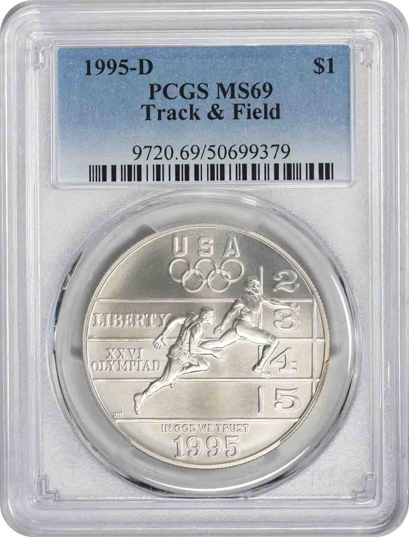 1995-D Olympic Silver Dollar MS69 PCGS Commemorative Coin (1 of 2)