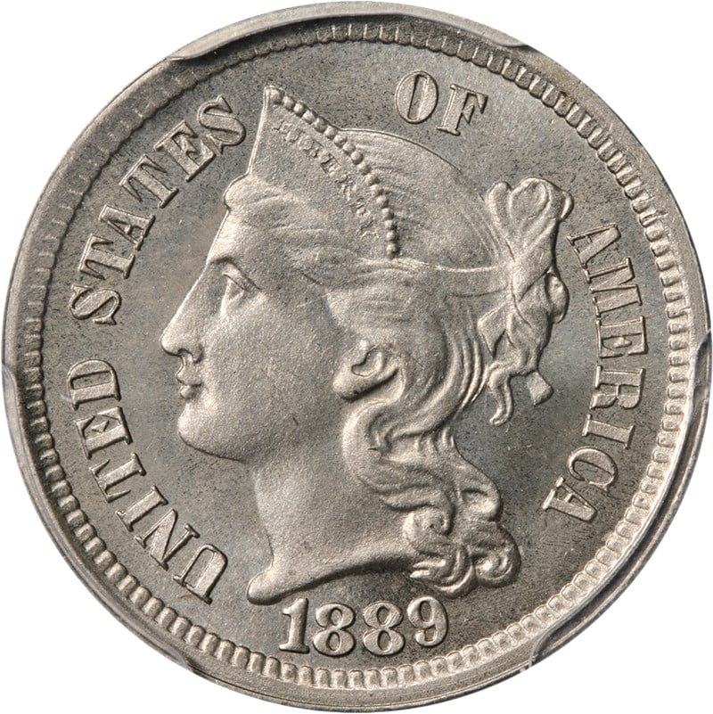 PCGS PR66 Plus 1889 Three Cent Nickel Proof with CAC Sticker (1 of 4)