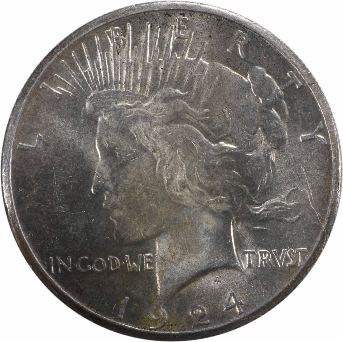 1924-S Peace Silver Dollar BU Uncertified Coin: 1924-S Peace Silver Dollar BU Uncertified Coin This 1924-S Peace Silver Dollar features a stunning uncirculated grade of Brilliant Uncirculated (BU), showcasing its pristine condition. Minted in San F