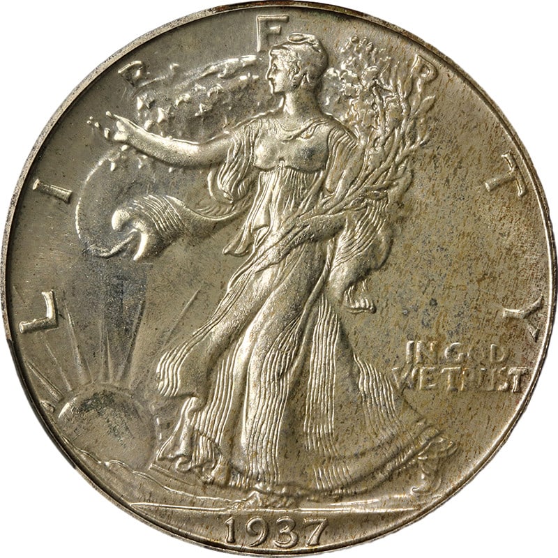 1937 Silver Walking Liberty Half Dollar Proof CAC PR66 Uncirculated (1 of 4)