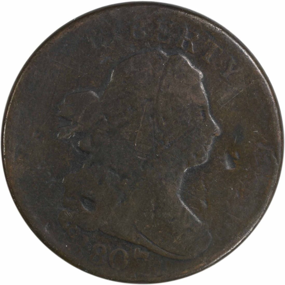 1807 Draped Bust Copper Half Cent AG Uncertified (1 of 2)
