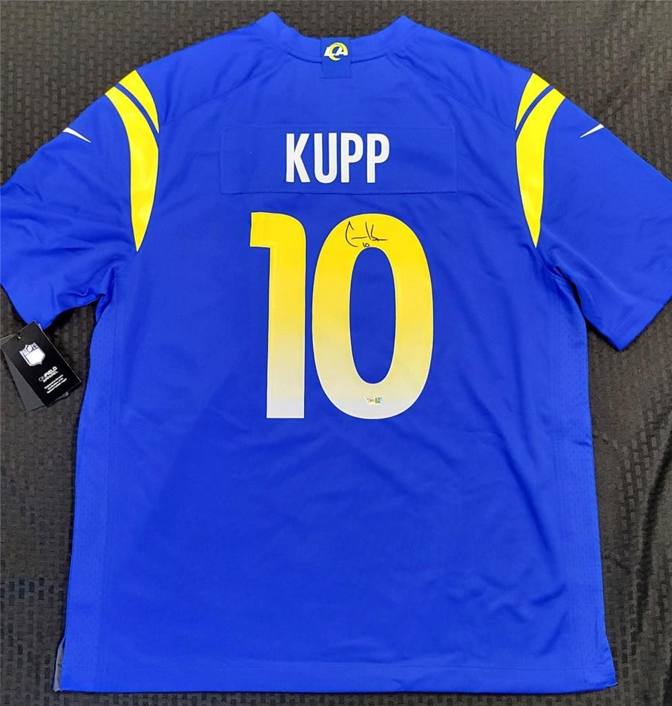 Cooper Kupp Signed Los Angeles Rams Super Bowl LVI Jersey Fanatics Authentic: Cooper Kupp Signed Los Angeles Rams Super Bowl LVI Jersey Fanatics Authentic This is an original Cooper Kupp signed Nike Los Angeles Rams Super Bowl LVI jersey, authenticated by Fanatics Authentic. Th