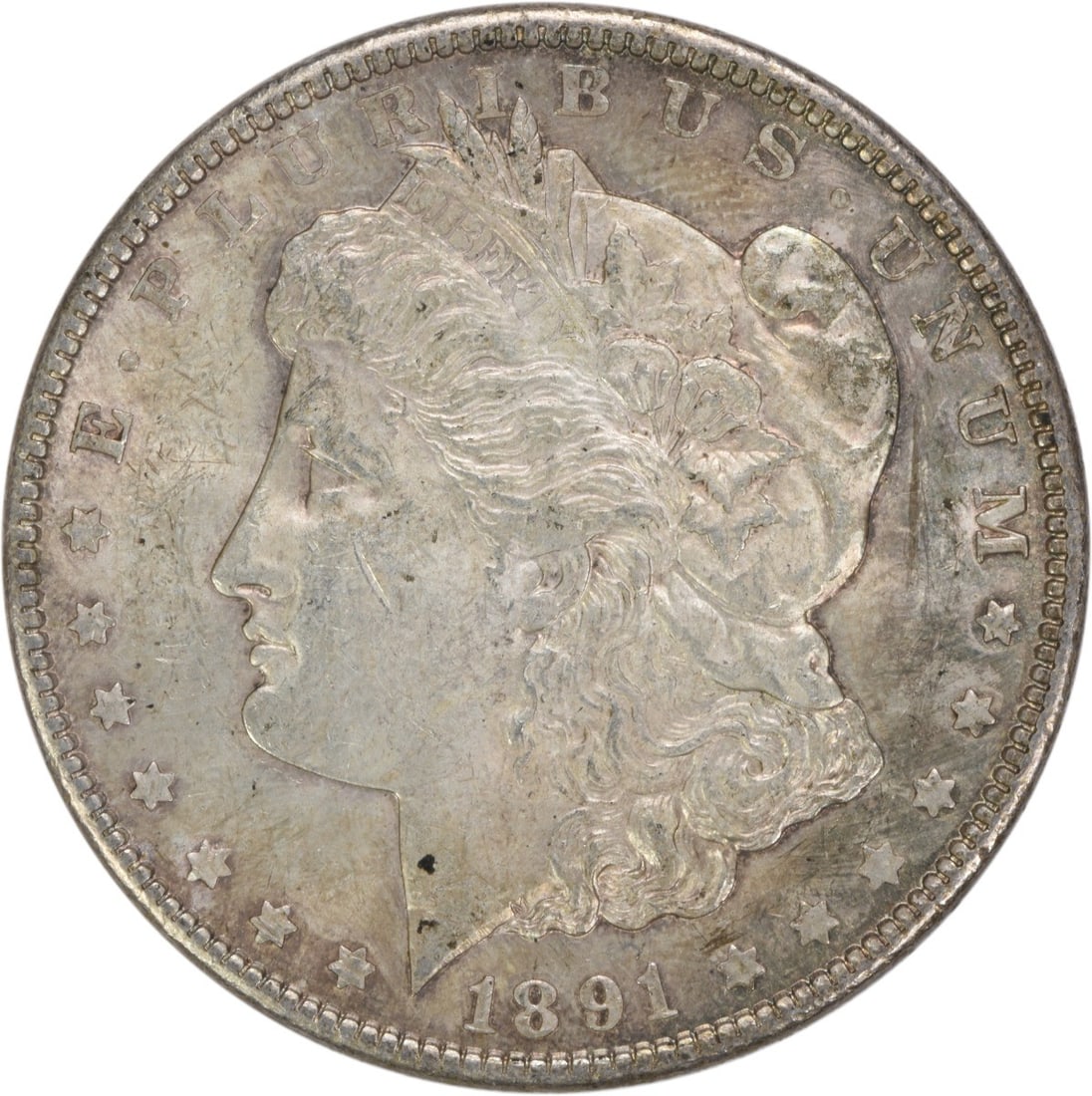 1891 Morgan Silver Dollar AU 90% Silver Uncertified Coin: 1891 Morgan Silver Dollar AU 90% Silver Uncertified Coin This 1891 Morgan Silver Dollar is a stunning piece of numismatic history, featuring a beautiful design by George T. Morgan. The coin is in AU (