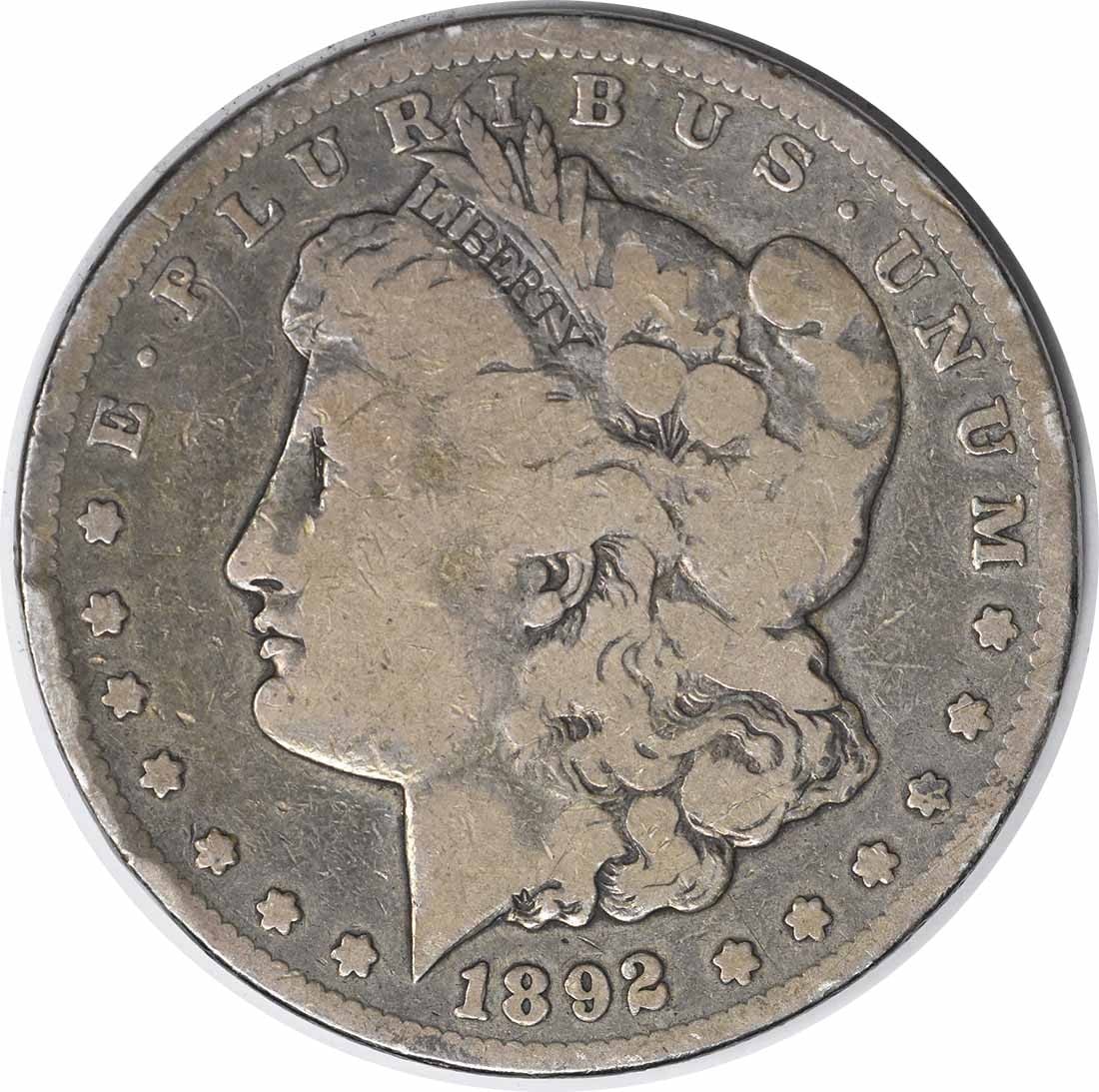 1892-CC Morgan Silver Dollar VG Uncertified 90% Silver Coin (1 of 2)