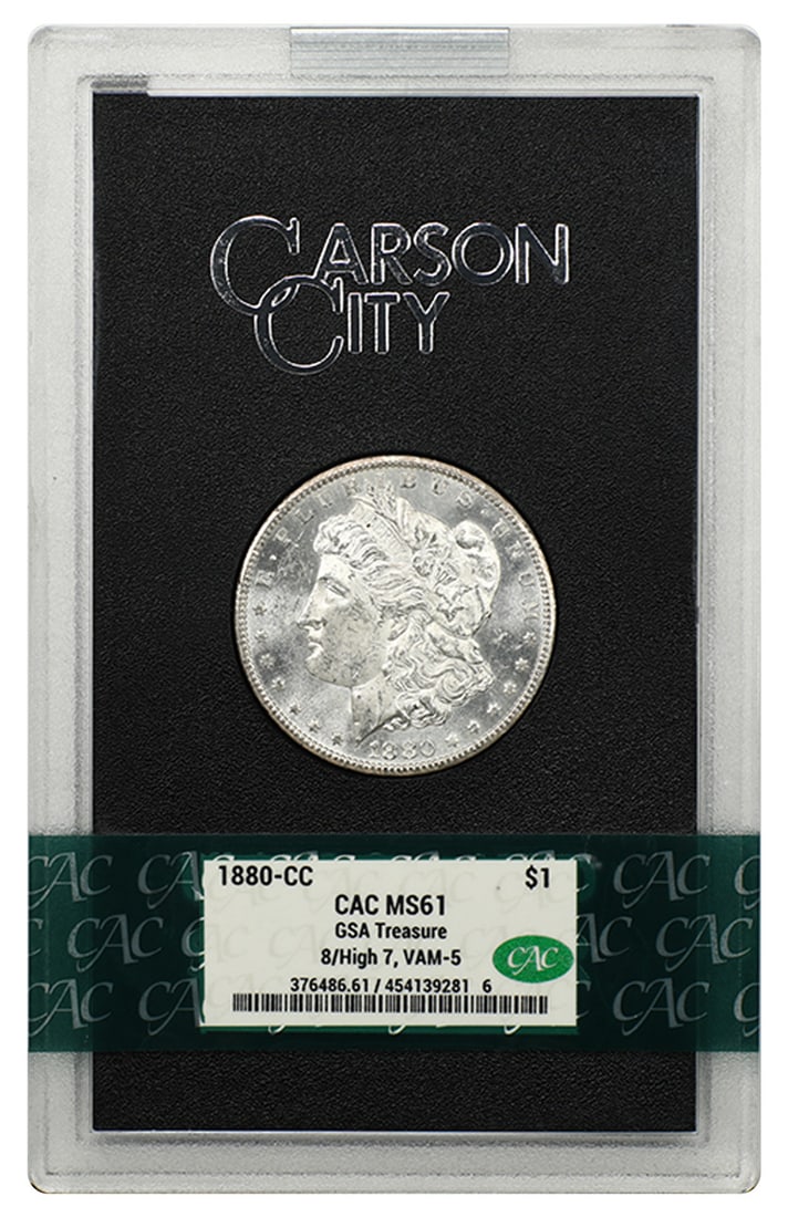 1880-CC Morgan Dollar CACG MS61 VAM-5 8 High 7 Box (1 of 4)