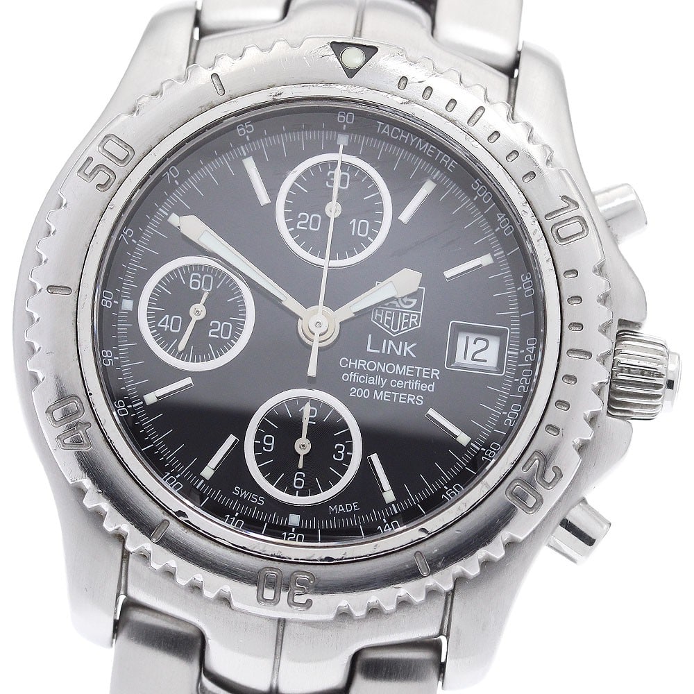 Tag Heuer Link CT5111 Automatic Chronograph Men's Wristwatch: Tag Heuer Link CT5111 Automatic Chronograph Men's Wristwatch This TAG Heuer Link Chronograph men's wristwatch features a stainless steel case and band with a black dial. The watch is powered by an aut