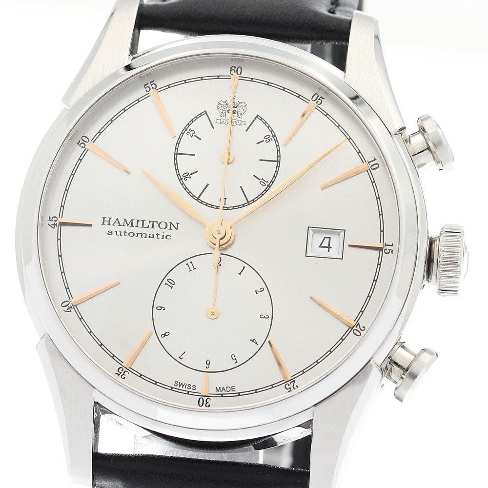 Hamilton Jazzmaster Liberty Chronograph Automatic Men's Watch H324161: Hamilton Jazzmaster Liberty Chronograph Automatic Men's Watch H324161 This Hamilton Jazzmaster Spirit of Liberty Chronograph men's wristwatch features a stainless steel case paired with a silver dial 