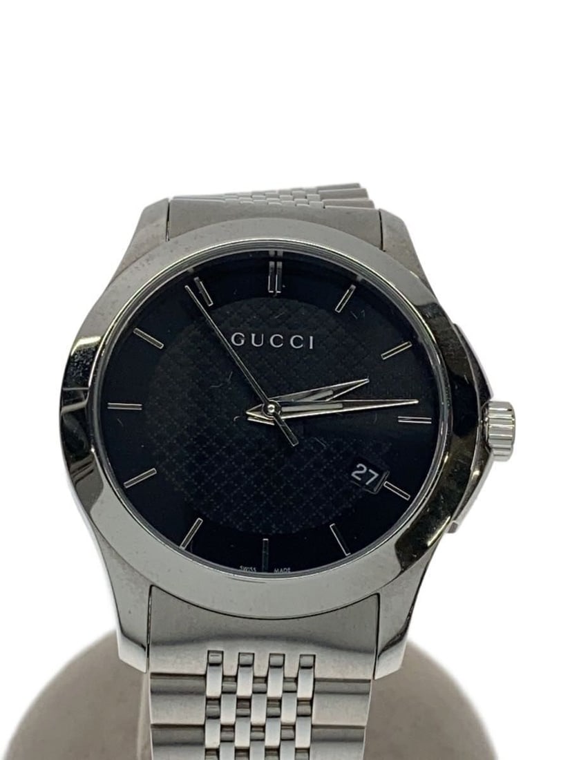 Gucci G Timeless quartz stainless steel men's wristwatch 126.4 (1 of 6)
