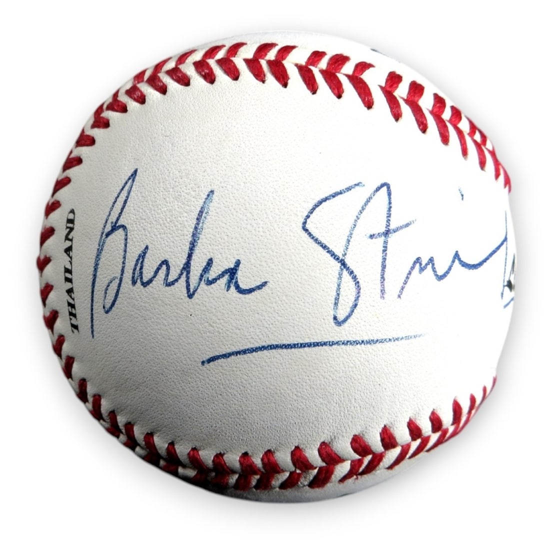 Barbra Streisand Signed Little League Baseball PSA/DNA Authenticated (1 of 4)