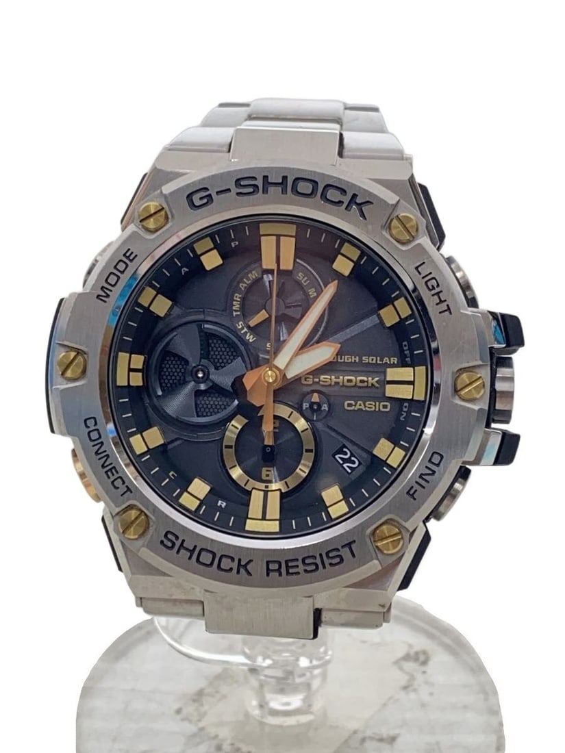 Casio G Shock GST B100 Stainless Steel Black Wristwatch: Casio G Shock GST B100 Stainless Steel Black Wristwatch This CASIO G-SHOCK GST-B100 men's wristwatch features a durable stainless steel construction in black. Designed for everyday wear, the watch dis