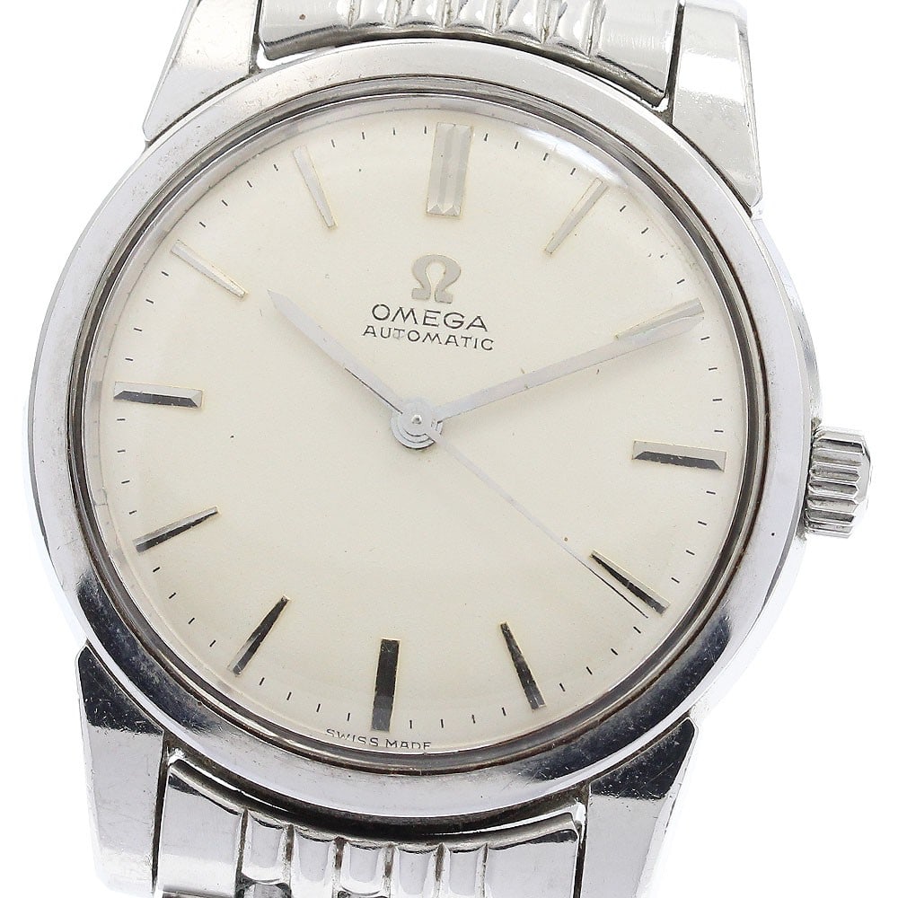 Omega 165.009 Automatic Stainless Steel Wristwatch Rice Bracelet: Omega 165.009 Automatic Stainless Steel Wristwatch Rice Bracelet This OMEGA 165.009 men's wristwatch features a classic rice bracelet design and is powered by the Cal.552 automatic movement. The watch