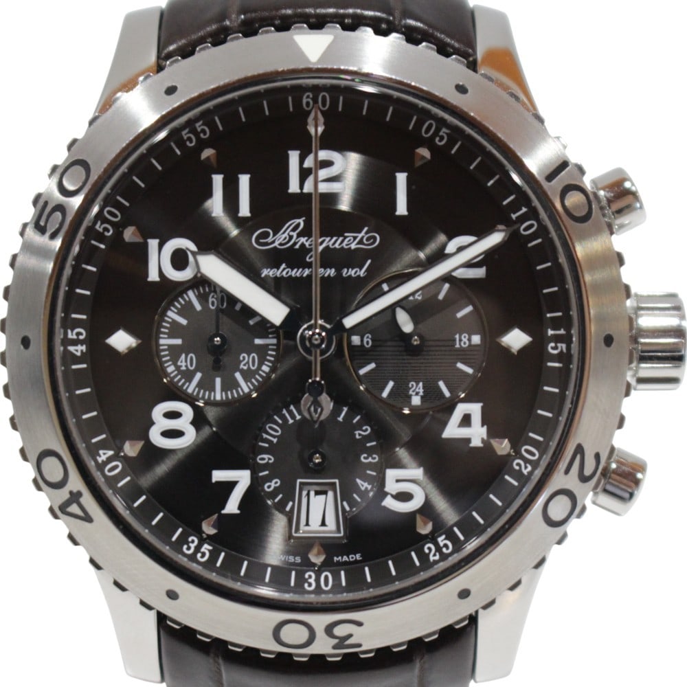 Breguet Transatlantique XXI Automatic Chronograph 3810ST 92 9ZU: Breguet Transatlantique XXI Automatic Chronograph 3810ST 92 9ZU This Breguet Transatlantic XXI 3810ST/92/9ZU men's wristwatch features a stainless steel case paired with a crocodile leather band and a