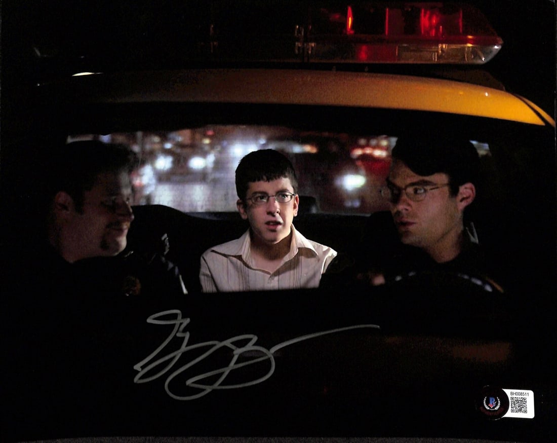 Seth Rogen Signed 8x10 Photo as Officer Michaels Superbad BAS Certified: Seth Rogen Signed 8x10 Photo as Officer Michaels Superbad BAS Certified This 8x10 photograph features Seth Rogen as Officer Michaels from the iconic film Superbad, beautifully signed in silver permane