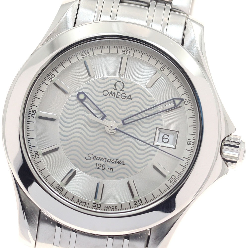 Omega Seamaster 120 Quartz Date Men's Wristwatch 2511.31: Omega Seamaster 120 Quartz Date Men's Wristwatch 2511.31 This pre-owned Omega Seamaster 120 Date Quartz men's wristwatch features a stainless steel case and bracelet with a silver dial. The watch is p
