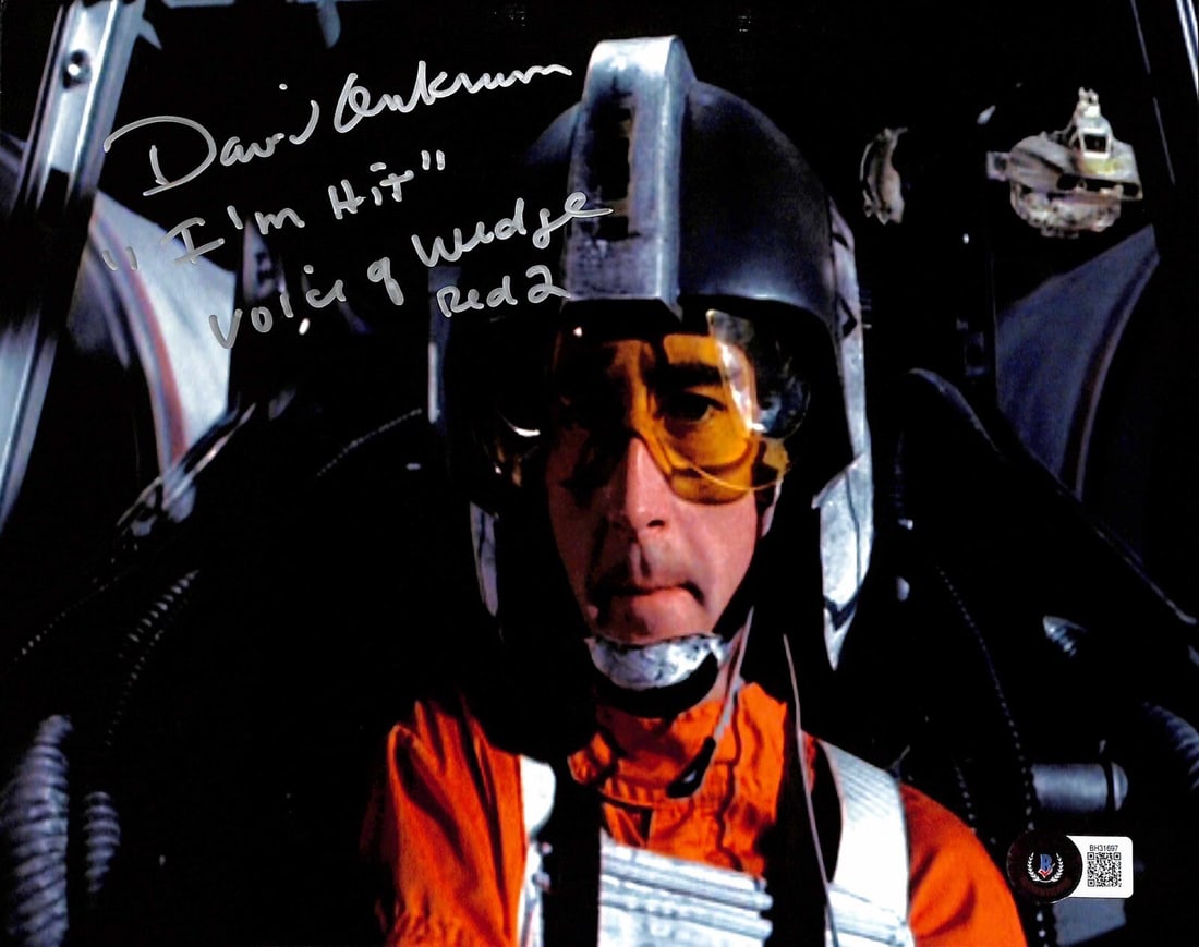 David Ankrum Signed Star Wars Wedge Antilles 8x10 Photo Beckett Certified: David Ankrum Signed Star Wars Wedge Antilles 8x10 Photo Beckett Certified This autographed 8x10 photograph features David Ankrum, the voice of Wedge Antilles in Star Wars: A New Hope. Signed in silver