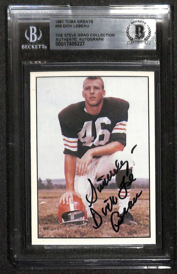 Dick LeBeau Signed 1981 TCMA Greats #35 Card Beckett Authenticated (1 of 1)