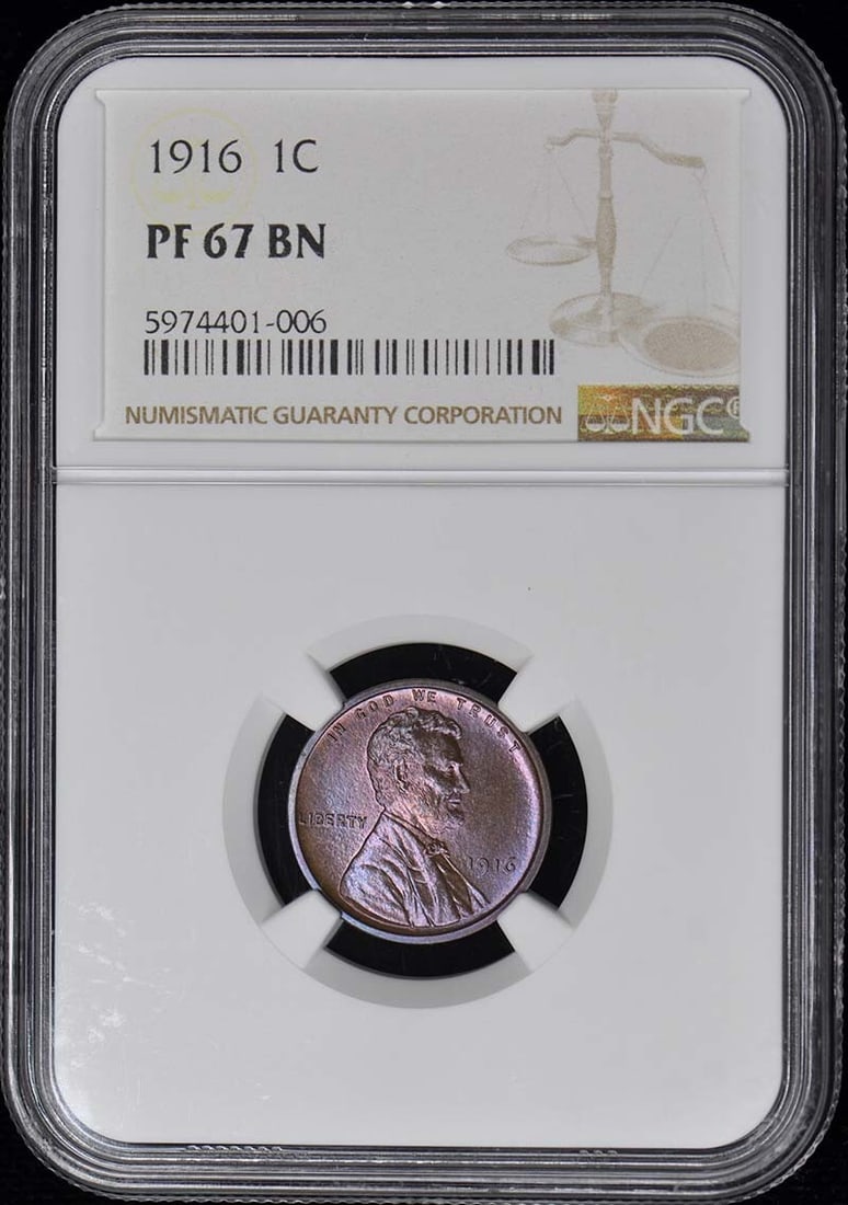 1916 Matte Proof Lincoln Cent NGC PR67BN Uncirculated: 1916 Matte Proof Lincoln Cent NGC PR67BN Uncirculated This 1916 Matte Proof Lincoln Cent is a remarkable piece certified by NGC with a prestigious grade of PR67BN, indicating its exceptional quality. 