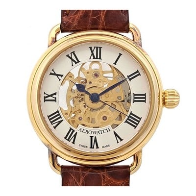 Aerowatch 60900-2 Automatic Skeleton Gold-Plated Men's Watch (1 of 8)