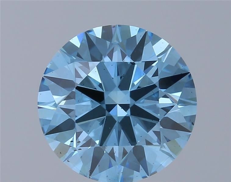 Ideal Loose Diamond - ROUND 2.01ct Fancy Vivid Blue VS2: Ideal Loose Diamond - ROUND 2.01ct Fancy Vivid Blue VS2 Source: This is a real non-mined Diamond that has been grown in a lab Shape: ROUND Carats: 2.01 Color: Fancy Vivid Blue Certification: IGI Video