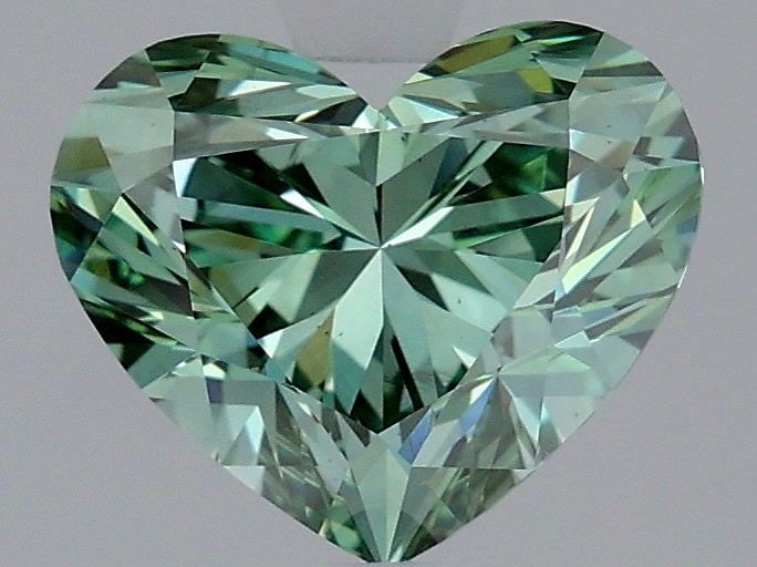 Loose Diamond - HEART 2.01ct Fancy Vivid Green VS2: Loose Diamond - HEART 2.01ct Fancy Vivid Green VS2 Source: This is a real non-mined Diamond that has been grown in a lab Shape: HEART Carats: 2.01 Color: Fancy Vivid Green Certification: IGI Video: