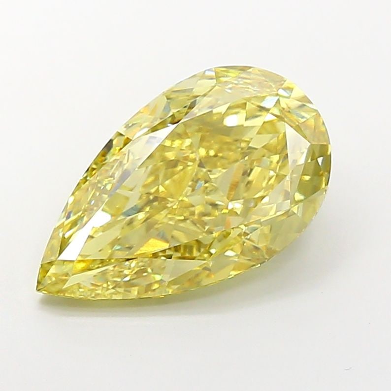 Loose Diamond - PEAR 10.04ct Fancy Intense Yellow VVS2: Loose Diamond - PEAR 10.04ct Fancy Intense Yellow VVS2 Source: This is a real non-mined Diamond that has been grown in a lab Shape: PEAR Carats: 10.04 Color: Fancy Intense Yellow Certification: IGI Vi