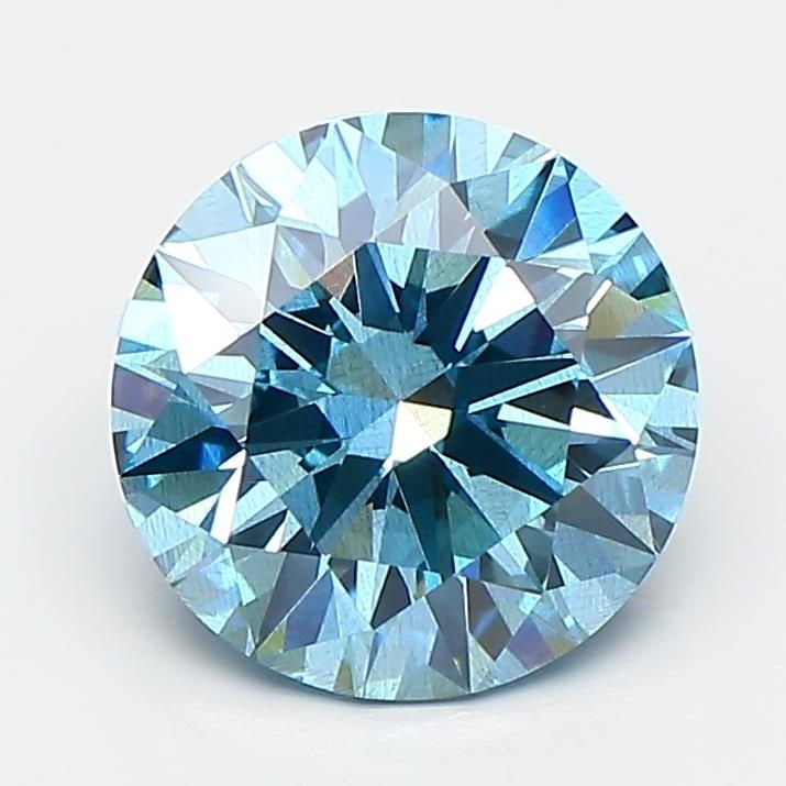 Ideal Loose Diamond - ROUND 2.09ct Fancy Vivid Blue SI1: Ideal Loose Diamond - ROUND 2.09ct Fancy Vivid Blue SI1 Source: This is a real non-mined Diamond that has been grown in a lab Shape: ROUND Carats: 2.09 Color: Fancy Vivid Blue Certification: IGI Video