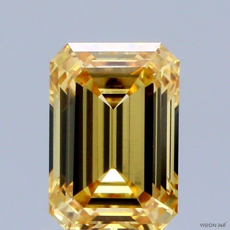 Loose Diamond - EMERALD 1.2ct Fancy Intense Yellow VS1: Loose Diamond - EMERALD 1.2ct Fancy Intense Yellow VS1 Source: This is a real non-mined Diamond that has been grown in a lab Shape: EMERALD Carats: 1.2 Color: Fancy Intense Yellow Certification: IGI V