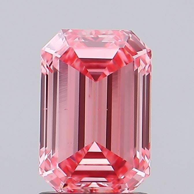Loose Diamond - EMERALD 1.5ct Fancy Vivid Pink VS1: Loose Diamond - EMERALD 1.5ct Fancy Vivid Pink VS1 Source: This is a real non-mined Diamond that has been grown in a lab Shape: EMERALD Carats: 1.5 Color: Fancy Vivid Pink Certification: NONE Video: