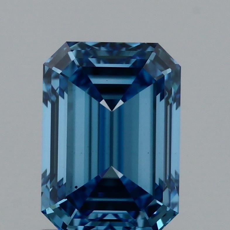 Loose Diamond - EMERALD 1.59ct Fancy Vivid Blue VS2: Loose Diamond - EMERALD 1.59ct Fancy Vivid Blue VS2 Source: This is a real non-mined Diamond that has been grown in a lab Shape: EMERALD Carats: 1.59 Color: Fancy Vivid Blue Certification: IGI Video: