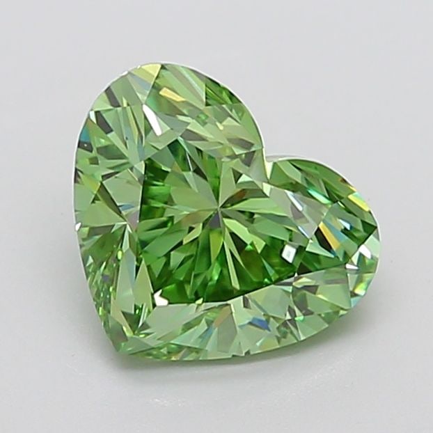 Loose Diamond - HEART 3.03ct Fancy Vivid Green VS1: Loose Diamond - HEART 3.03ct Fancy Vivid Green VS1 Source: This is a real non-mined Diamond that has been grown in a lab Shape: HEART Carats: 3.03 Color: Fancy Vivid Green Certification: IGI Video: