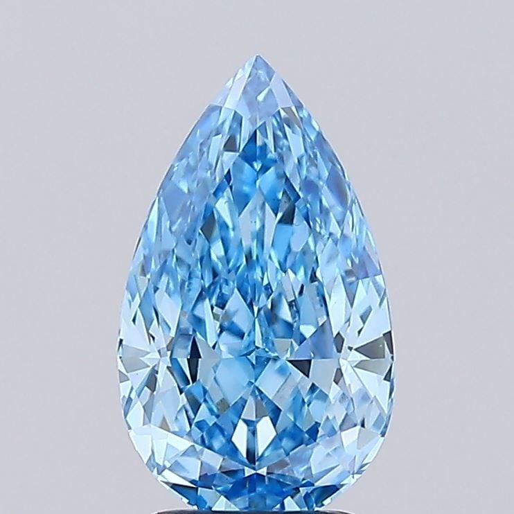 Loose Diamond - PEAR 2.62ct Fancy Vivid Blue VS1: Loose Diamond - PEAR 2.62ct Fancy Vivid Blue VS1 Source: This is a real non-mined Diamond that has been grown in a lab Shape: PEAR Carats: 2.62 Color: Fancy Vivid Blue Certification: IGI Video: