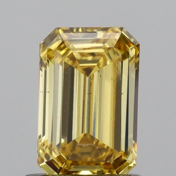 Loose Diamond - EMERALD 1.01ct Fancy Vivid Yellow VS2: Loose Diamond - EMERALD 1.01ct Fancy Vivid Yellow VS2 Source: This is a real non-mined Diamond that has been grown in a lab Shape: EMERALD Carats: 1.01 Color: Fancy Vivid Yellow Certification: NONE Vi