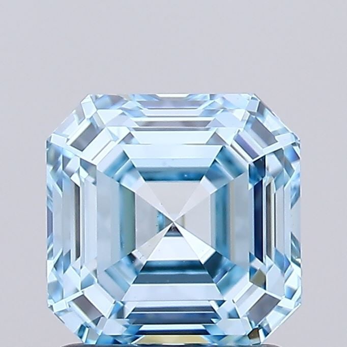 Loose Diamond - ASSCHER 1.51ct Fancy Intense Blue VS1: Loose Diamond - ASSCHER 1.51ct Fancy Intense Blue VS1 Source: This is a real non-mined Diamond that has been grown in a lab Shape: ASSCHER Carats: 1.51 Color: Fancy Intense Blue Certification: IGI