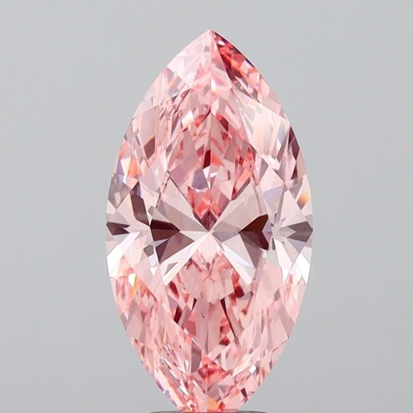 Loose Diamond - MARQUISE 4.06ct Fancy Vivid Pink VS1: Loose Diamond - MARQUISE 4.06ct Fancy Vivid Pink VS1 Source: This is a real non-mined Diamond that has been grown in a lab Shape: MARQUISE Carats: 4.06 Color: Fancy Vivid Pink Certification: IGI