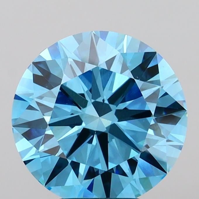 Ideal Loose Diamond - ROUND 4.52ct Fancy Vivid Blue VVS2: Ideal Loose Diamond - ROUND 4.52ct Fancy Vivid Blue VVS2 Source: This is a real non-mined Diamond that has been grown in a lab Shape: ROUND Carats: 4.52 Color: Fancy Vivid Blue Certification: IGI Vide