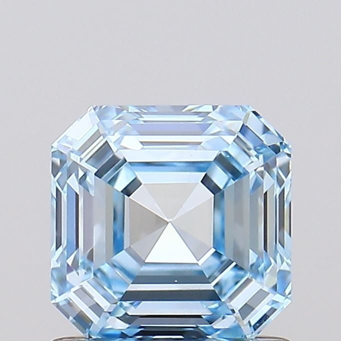 Loose Diamond - ASSCHER 1.03ct Fancy Intense Blue VS1: Loose Diamond - ASSCHER 1.03ct Fancy Intense Blue VS1 Source: This is a real non-mined Diamond that has been grown in a lab Shape: ASSCHER Carats: 1.03 Color: Fancy Intense Blue Certification: IGI