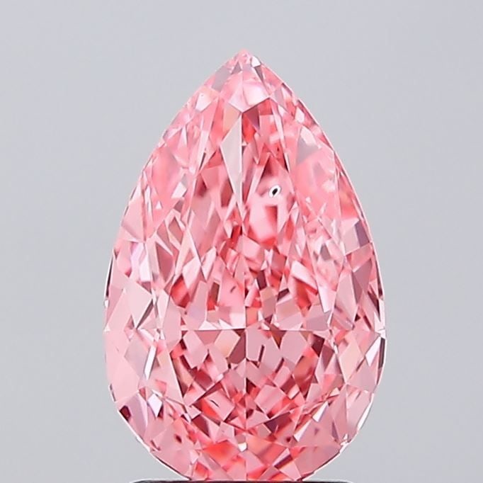 Loose Diamond - PEAR 2.51ct Fancy Vivid Pink VS2: Loose Diamond - PEAR 2.51ct Fancy Vivid Pink VS2 Source: This is a real non-mined Diamond that has been grown in a lab Shape: PEAR Carats: 2.51 Color: Fancy Vivid Pink Certification: IGI Video: