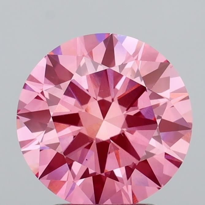 Loose Diamond - ROUND 2.6ct Fancy Vivid Pink VS1: Loose Diamond - ROUND 2.6ct Fancy Vivid Pink VS1 Source: This is a real non-mined Diamond that has been grown in a lab Shape: ROUND Carats: 2.6 Color: Fancy Vivid Pink Certification: IGI Video: