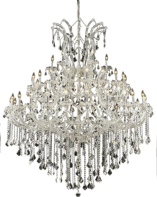Elegant Lighting Maria Theresa 72 Chrome Clear Crystal Chandelier: Elegant Lighting Maria Theresa 72 Chrome Clear Crystal Chandelier Illuminate your space with the stunning 72" Maria Theresa Chrome Crystal Fixture, a breathtaking bowl chandelier that elevates any dec