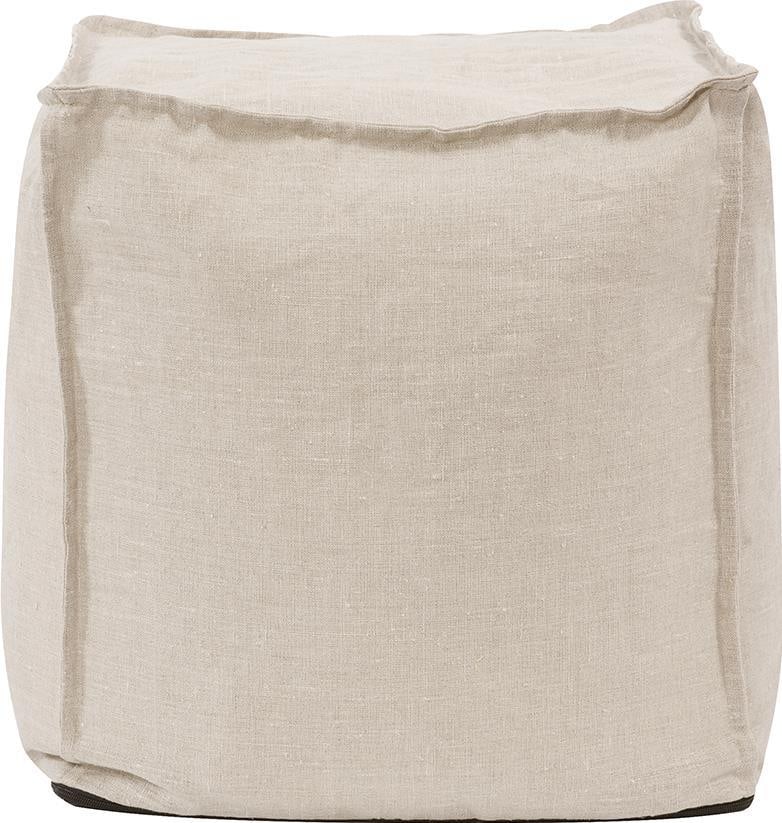Howard Elliott Rustic Square Pouf Ottoman in Brown Prairie Linen (1 of 3)